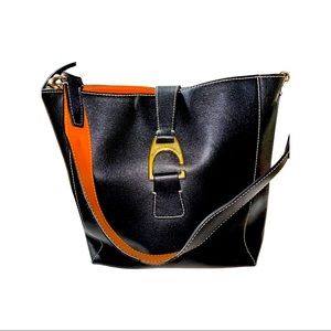 Dooney and Bourke Pebble Leather Logo Lock Hobo